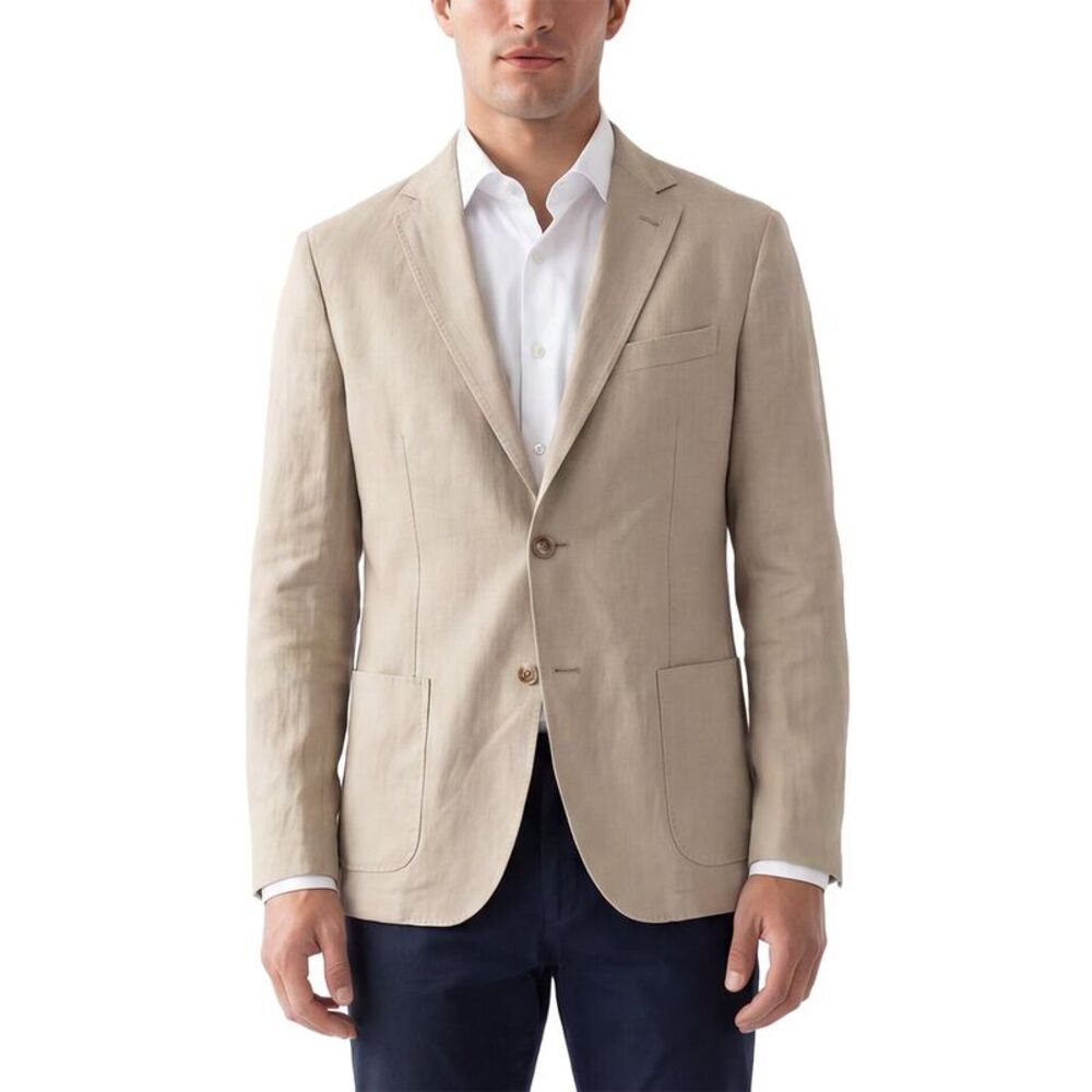 Corneliani Mens  Cc Collection Linen-Blend Jacket, Beige